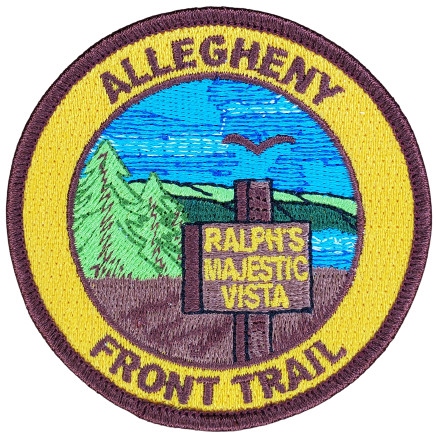 Product Description: Allegheny Front Trail Patch</br>Round; 3'; cloth; nine colors.</br> Allegheny Front Trail Patch