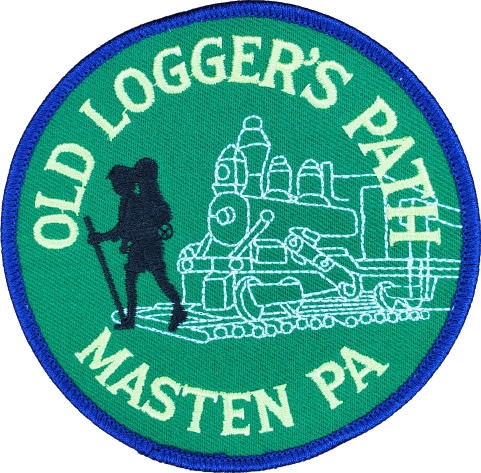 Product Description: Round, 4"; cloth; five colors.</br> Old Loggers Path <br>Trail Patch