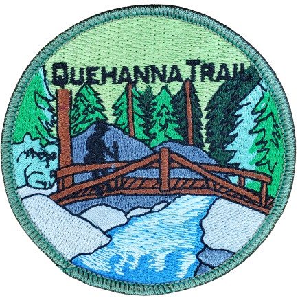 Product Description: Round; 3"; cloth; ten colors.</br> Quehanna <br>Trail Patch