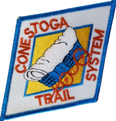 Product Description: 4" horizontal diamond, 5 colors</br> Conestoga <br>Trail Patch
